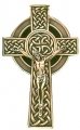 Gold Tone  Crucifix with Celtic Knot 8"