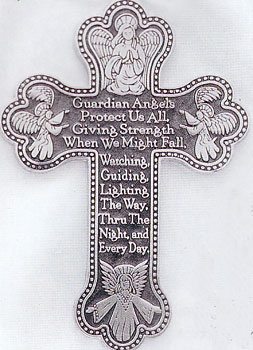 Guardian Angel Pewter Cross