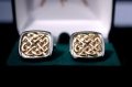 Cufflinks Celtic Ring Gold and Silver Plated Brass