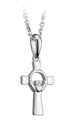 SS Cross w/ Claddagh 18" (Small)